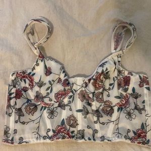 A floral corset crop top.